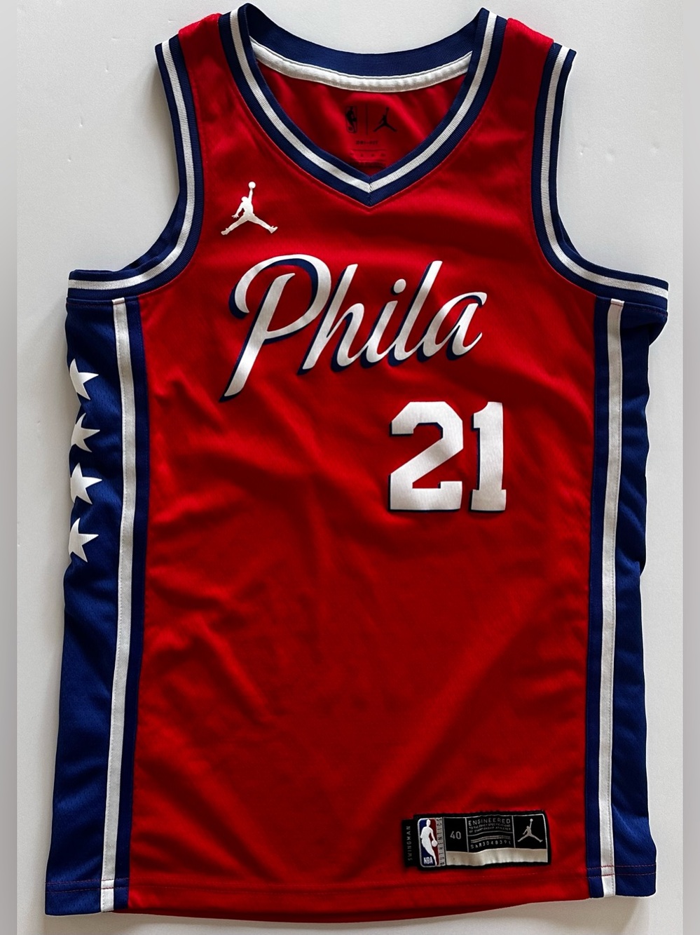 Jordan NBA Philadelphia 76ers Joel Embiid Dri-Fit Engineered Swingman Jersey S